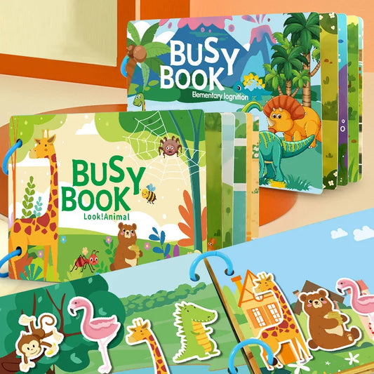 Busy Book for Toddlers Ages 2-6 Preschool Learning Activity Animals Letters Numbers