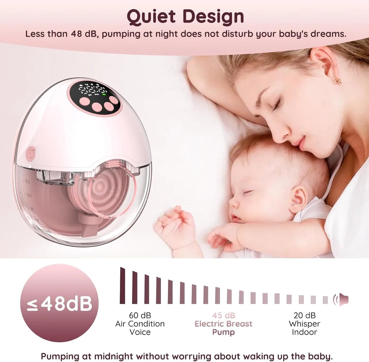 Wireless Breast Pump Electric Wearable(with Heating & UV Sterilize Lid Optional)