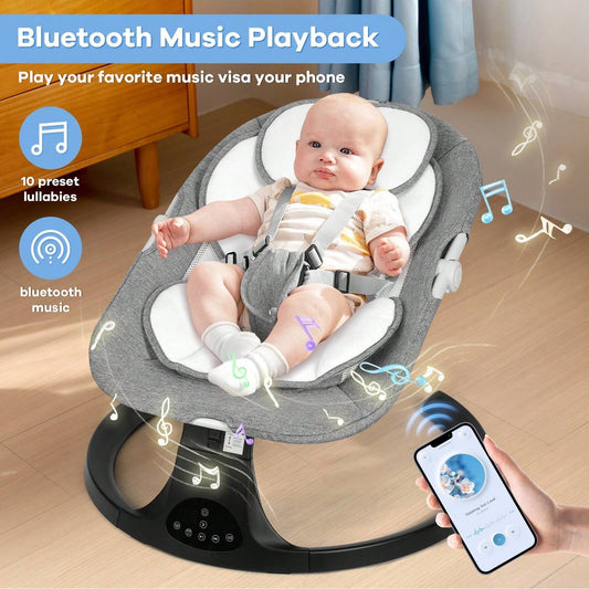 Electric Baby Swing Chair (5 Gentle Swing Speeds, 10 Soothing Lullabies)