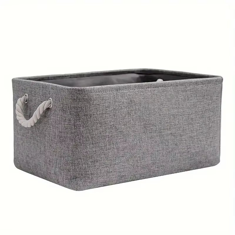 Foldable Multifunctional Linen Storage Basket with Handles