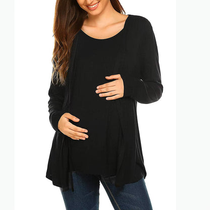 Autumn Winter Long Sleeve round Neck Breastfeeding Women's Top