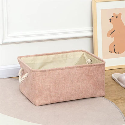 Foldable Multifunctional Linen Storage Basket with Handles