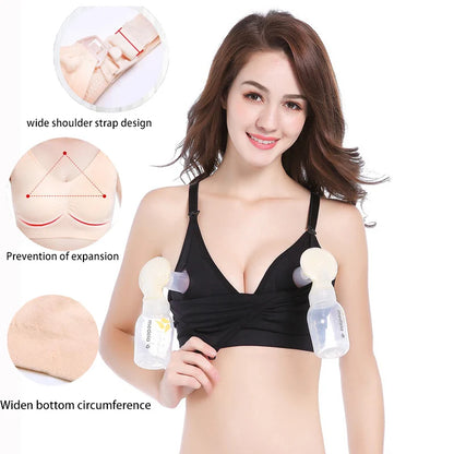 Hands-Free Pumping Nursing Bra – Seamless Maternity Breastfeeding Support Bra