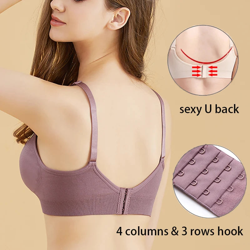 Hands-Free Pumping Nursing Bra – Seamless Maternity Breastfeeding Support Bra
