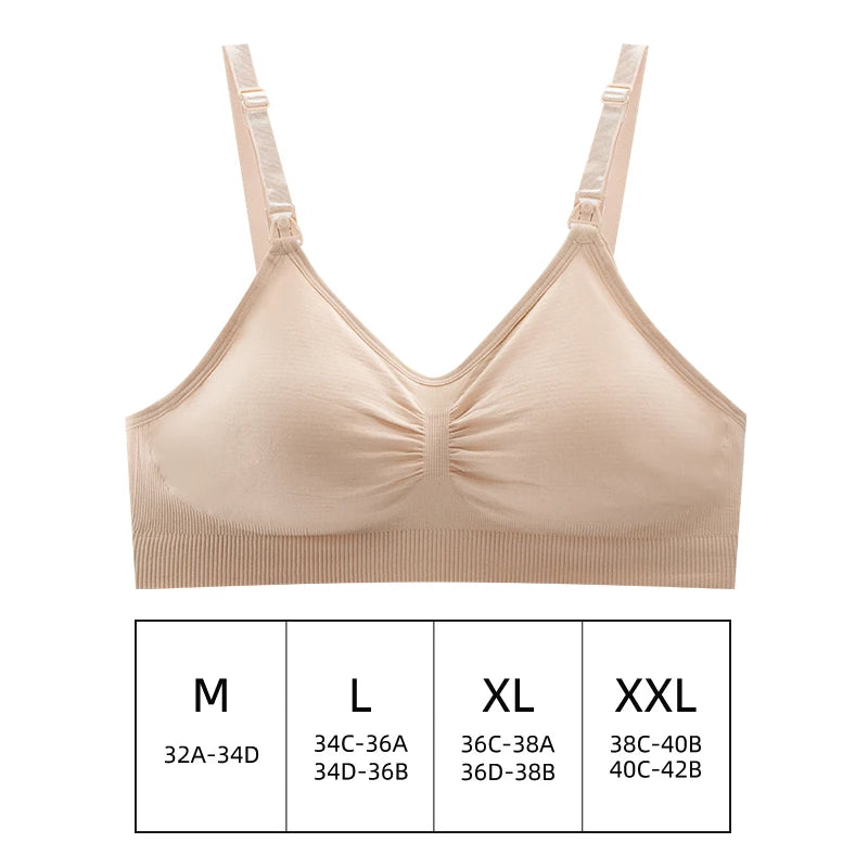Hands-Free Pumping Nursing Bra – Seamless Maternity Breastfeeding Support Bra