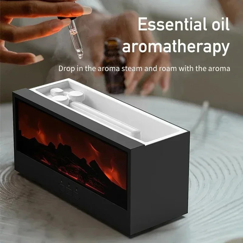 3D Flame Humidifier with Aromatherapy Function