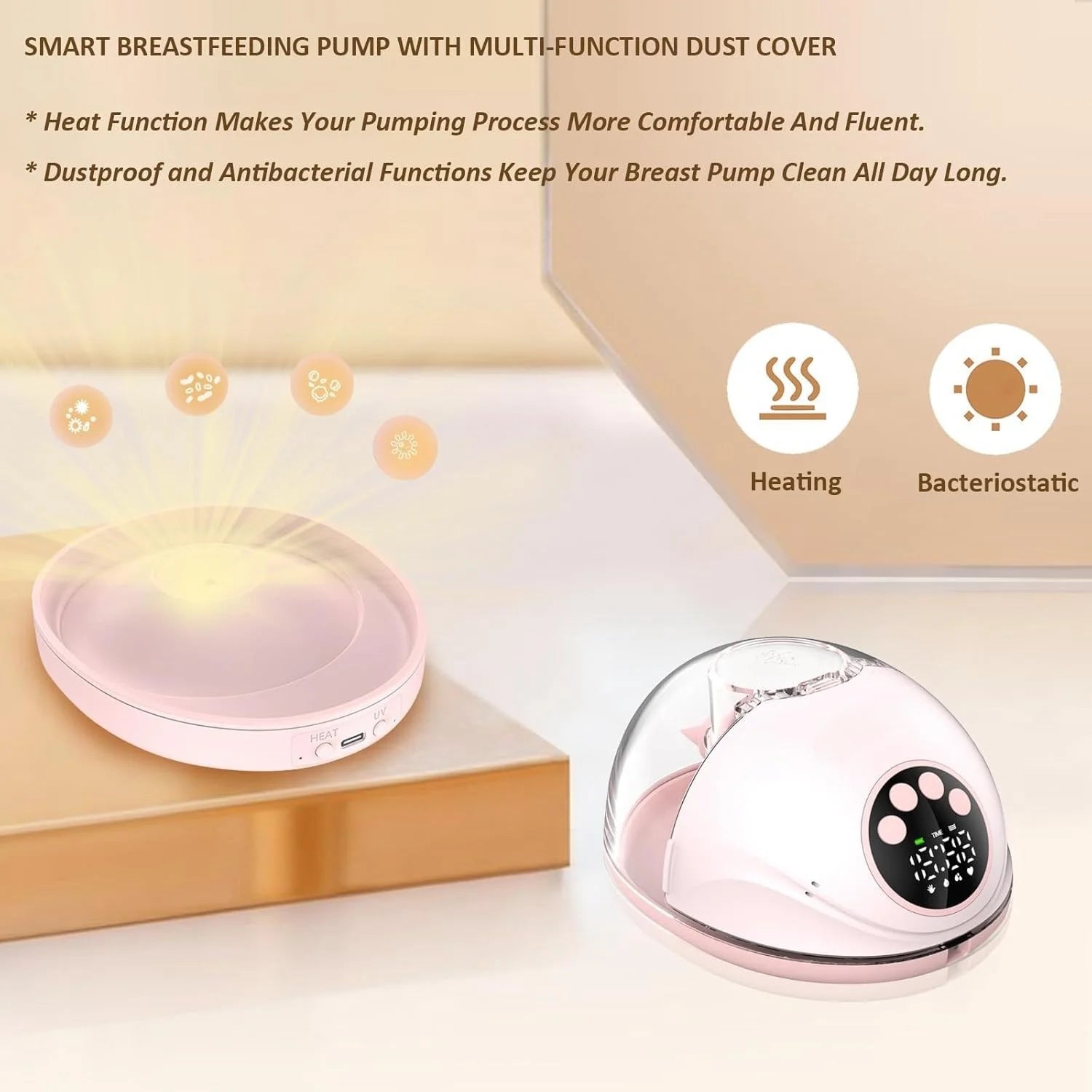Wireless Breast Pump Electric Wearable(with Heating & UV Sterilize Lid Optional)