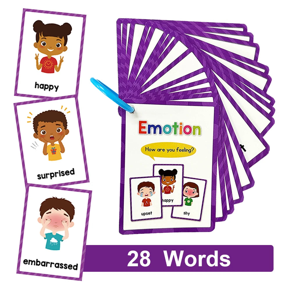 Flashcards Montessori Kids English Words Learning  Early Educational Cards
