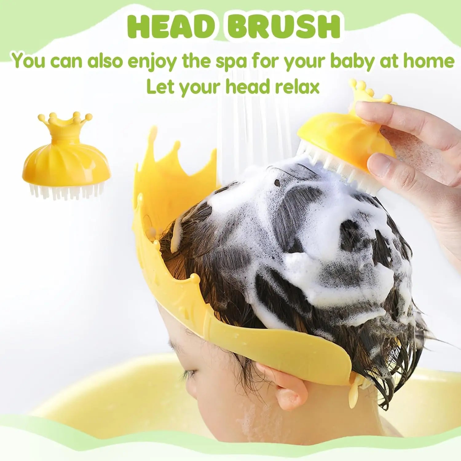 Foldable Bathtub for Baby with Thermometer Shower Cap Shower Brush