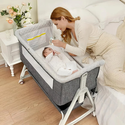 3-in-1 Baby Bassinet with Wheels – Bedside Sleeper & Crib