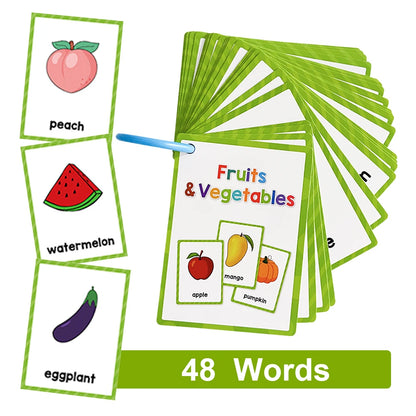 Flashcards Montessori Kids English Words Learning  Early Educational Cards