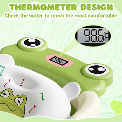 Foldable Bathtub for Baby with Thermometer Shower Cap Shower Brush