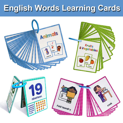 Flashcards Montessori Kids English Words Learning  Early Educational Cards