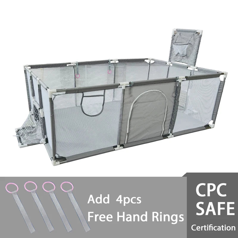 Multi-Activity Indoor Baby Playpen with Sports Set & Safety Barrier
