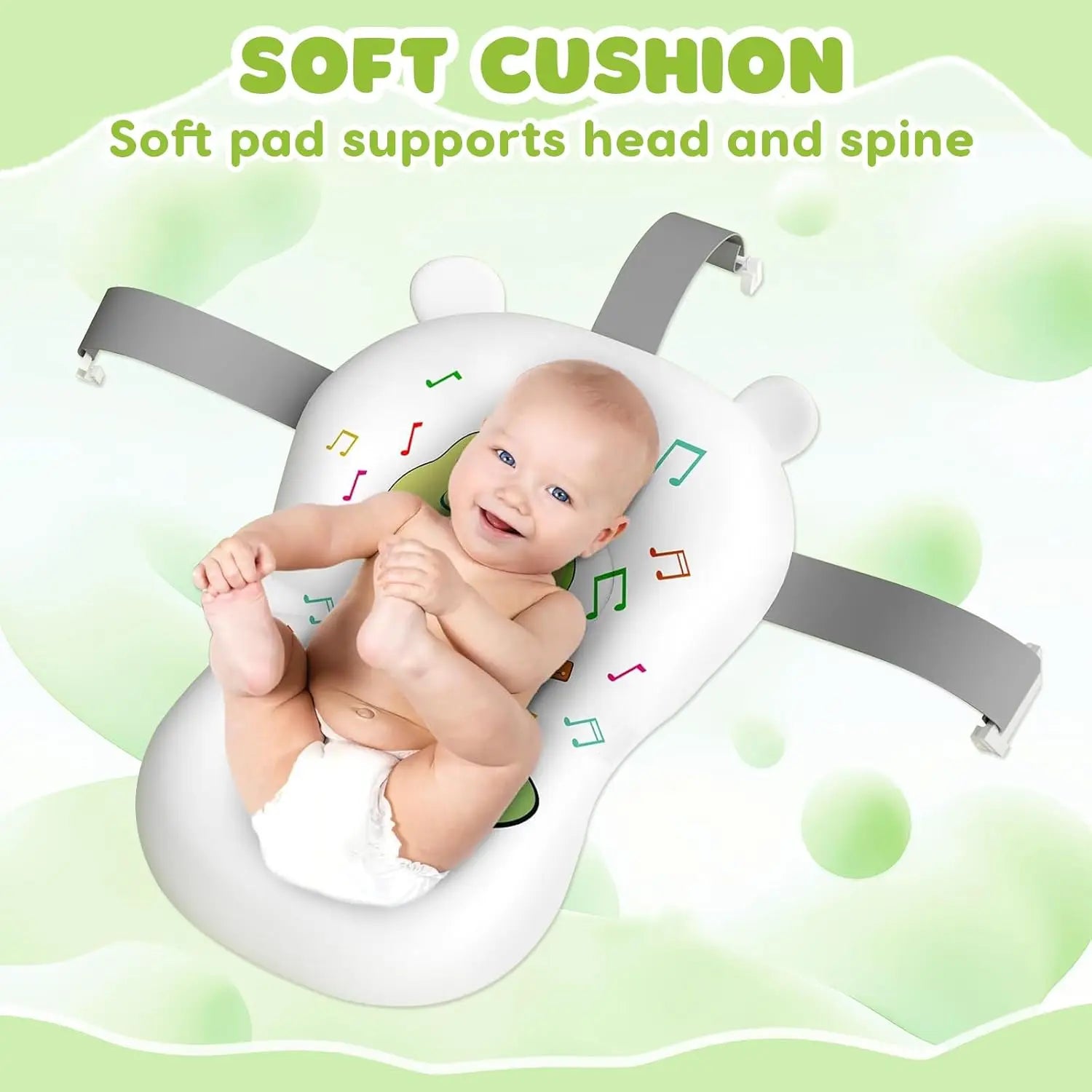 Foldable Bathtub for Baby with Thermometer Shower Cap Shower Brush