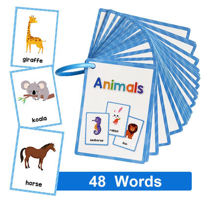 Flashcards Montessori Kids English Words Learning  Early Educational Cards