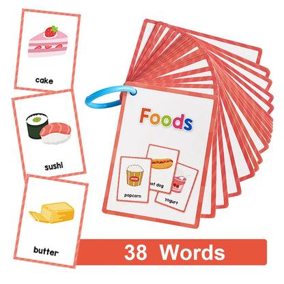 Flashcards Montessori Kids English Words Learning  Early Educational Cards
