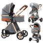 Premium 4 in 1 Convertible Foldable Baby Stroller Travel System - Stroller Bassinet Car Seat Combo