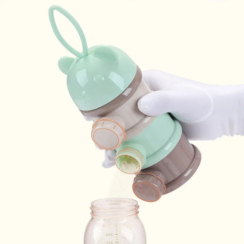 Portable 3/4-Layer Milk Powder Dispenser Airtight Baby Formula & Snack Storage Container