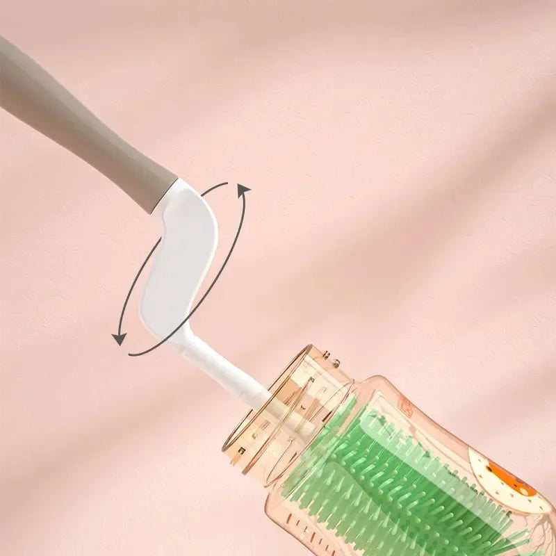 Portable 6-in-1 Baby Bottle Cleaner Set with Drying Rack