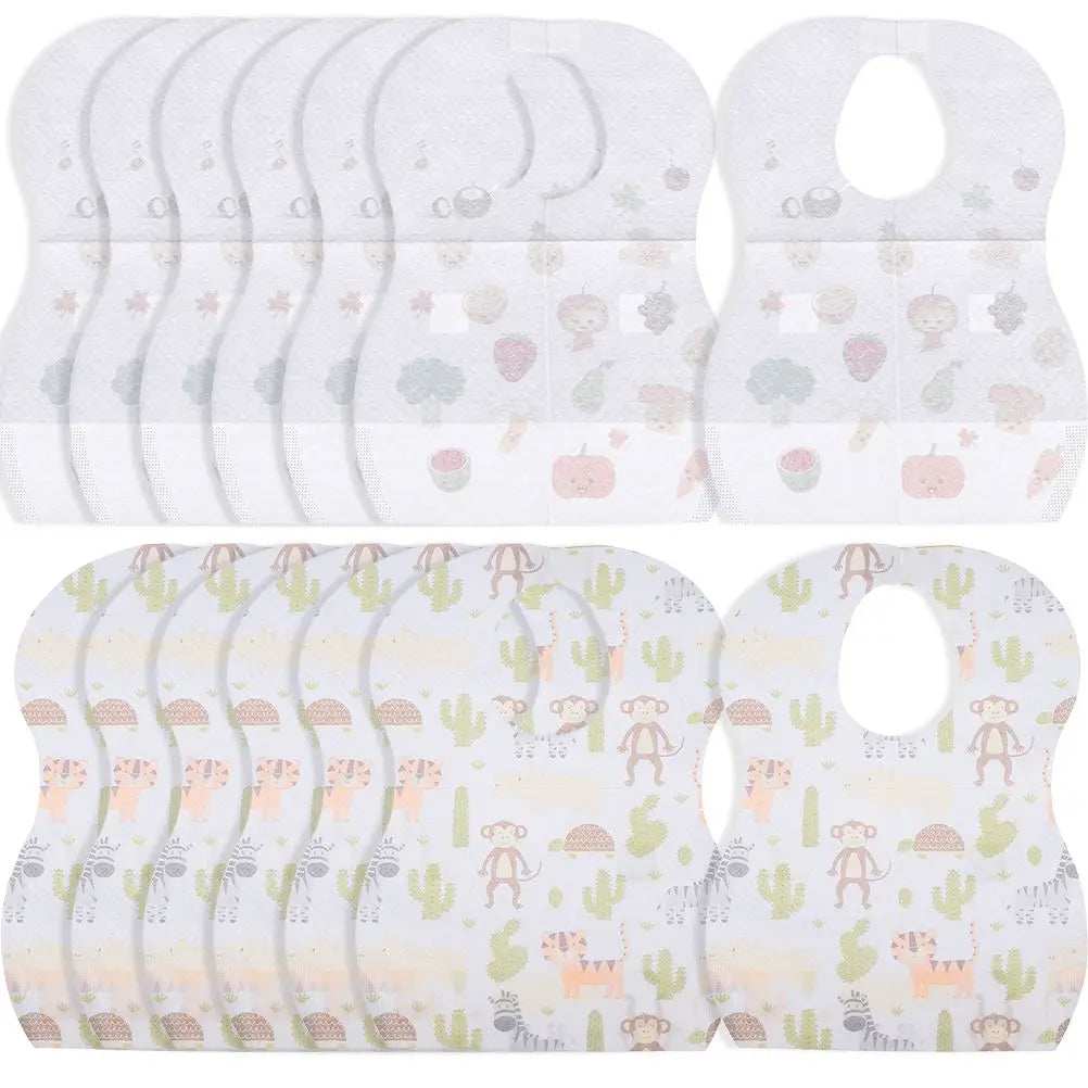Disposable Baby Feeding Bibs — Waterproof Teething & Feeding Clothes Protector (40 Pcs Pack)