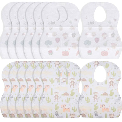 Disposable Baby Feeding Bibs — Waterproof Teething & Feeding Clothes Protector (40 Pcs Pack)