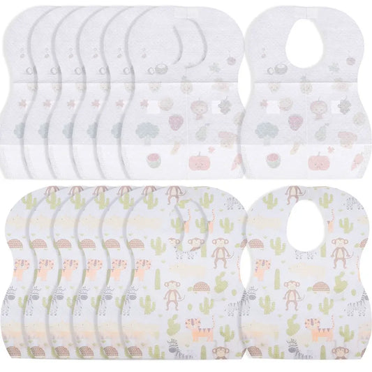 Disposable Baby Feeding Bibs — Waterproof Teething & Feeding Clothes Protector (40 Pcs Pack)