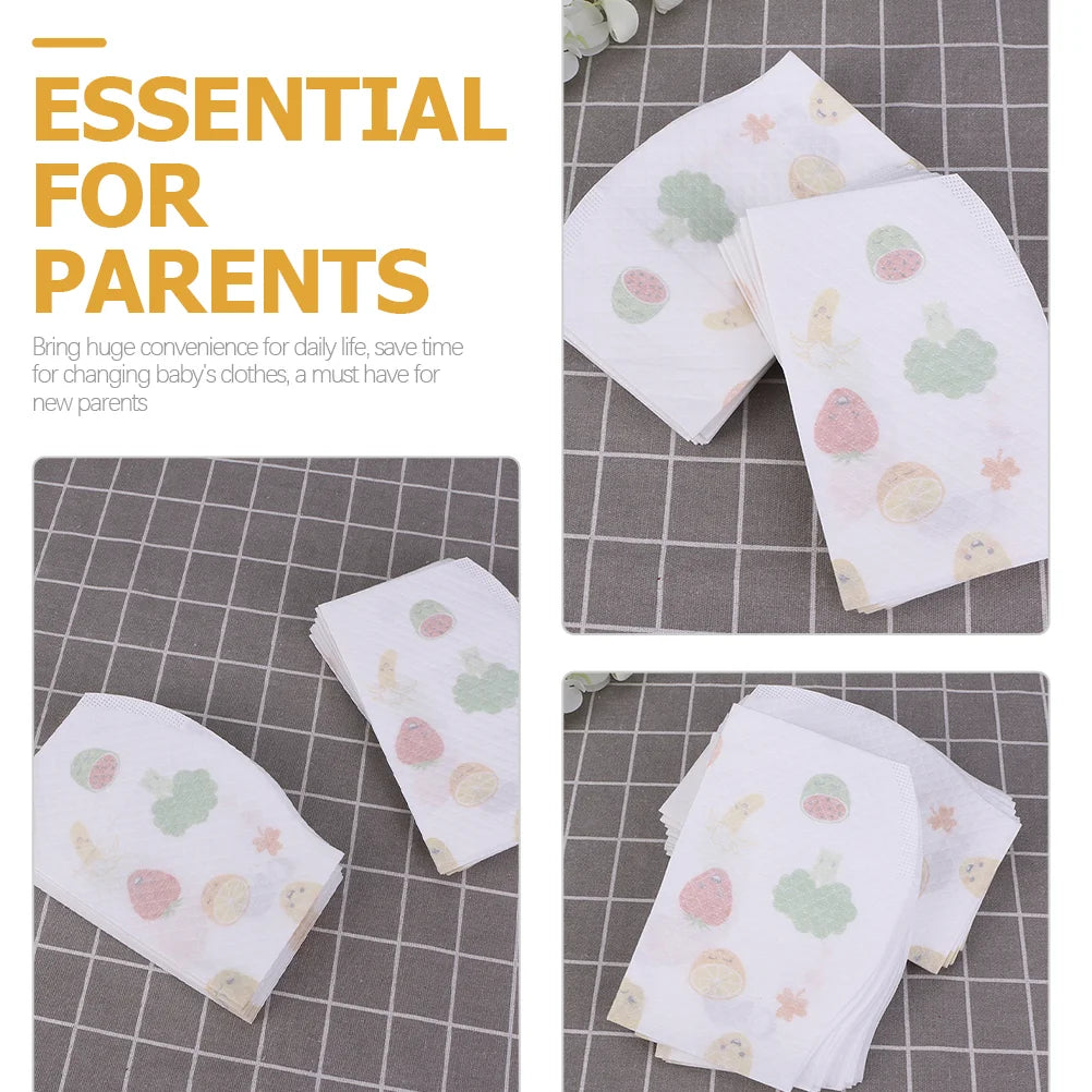 Disposable Baby Feeding Bibs — Waterproof Teething & Feeding Clothes Protector (40 Pcs Pack)
