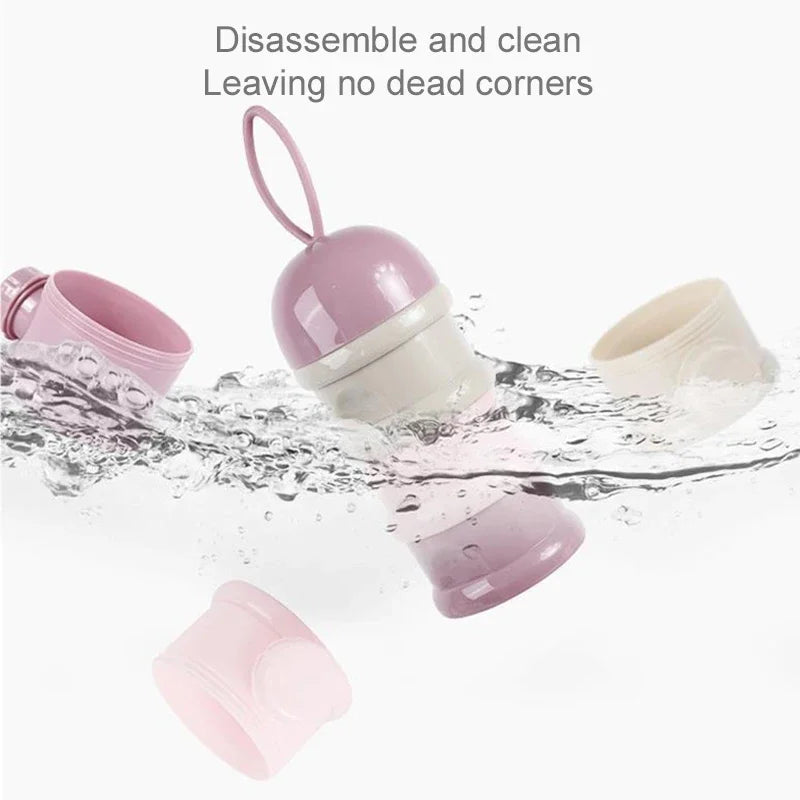 Portable 3/4-Layer Milk Powder Dispenser Airtight Baby Formula & Snack Storage Container
