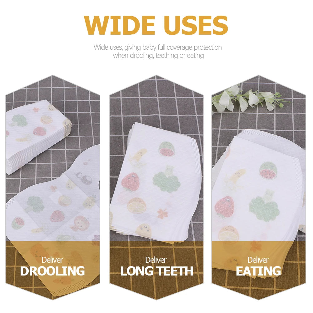 Disposable Baby Feeding Bibs — Waterproof Teething & Feeding Clothes Protector (40 Pcs Pack)