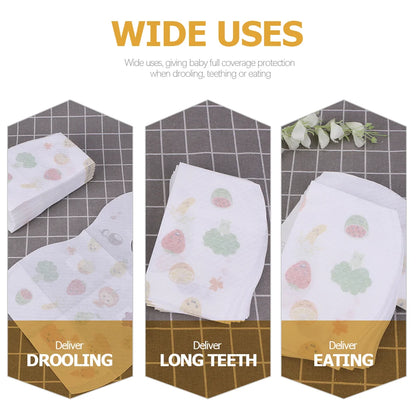 Disposable Baby Feeding Bibs — Waterproof Teething & Feeding Clothes Protector (40 Pcs Pack)