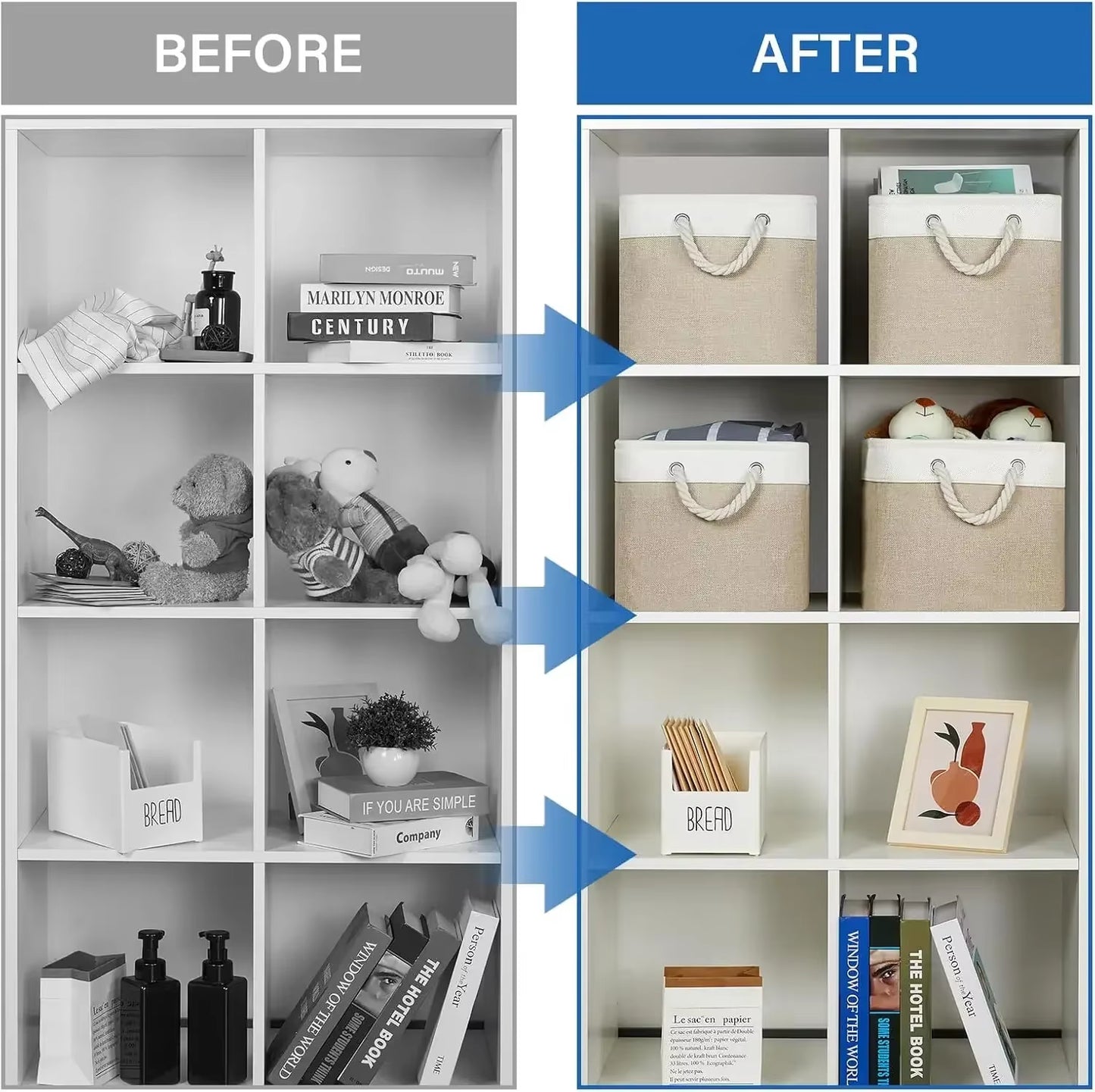 Foldable Multifunctional Linen Storage Basket with Handles