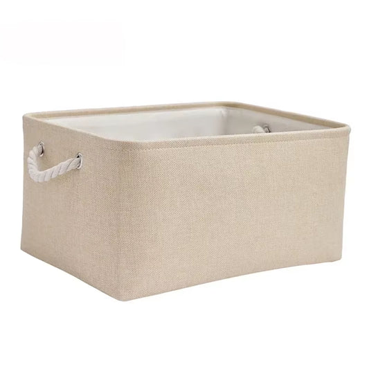Foldable Multifunctional Linen Storage Basket with Handles