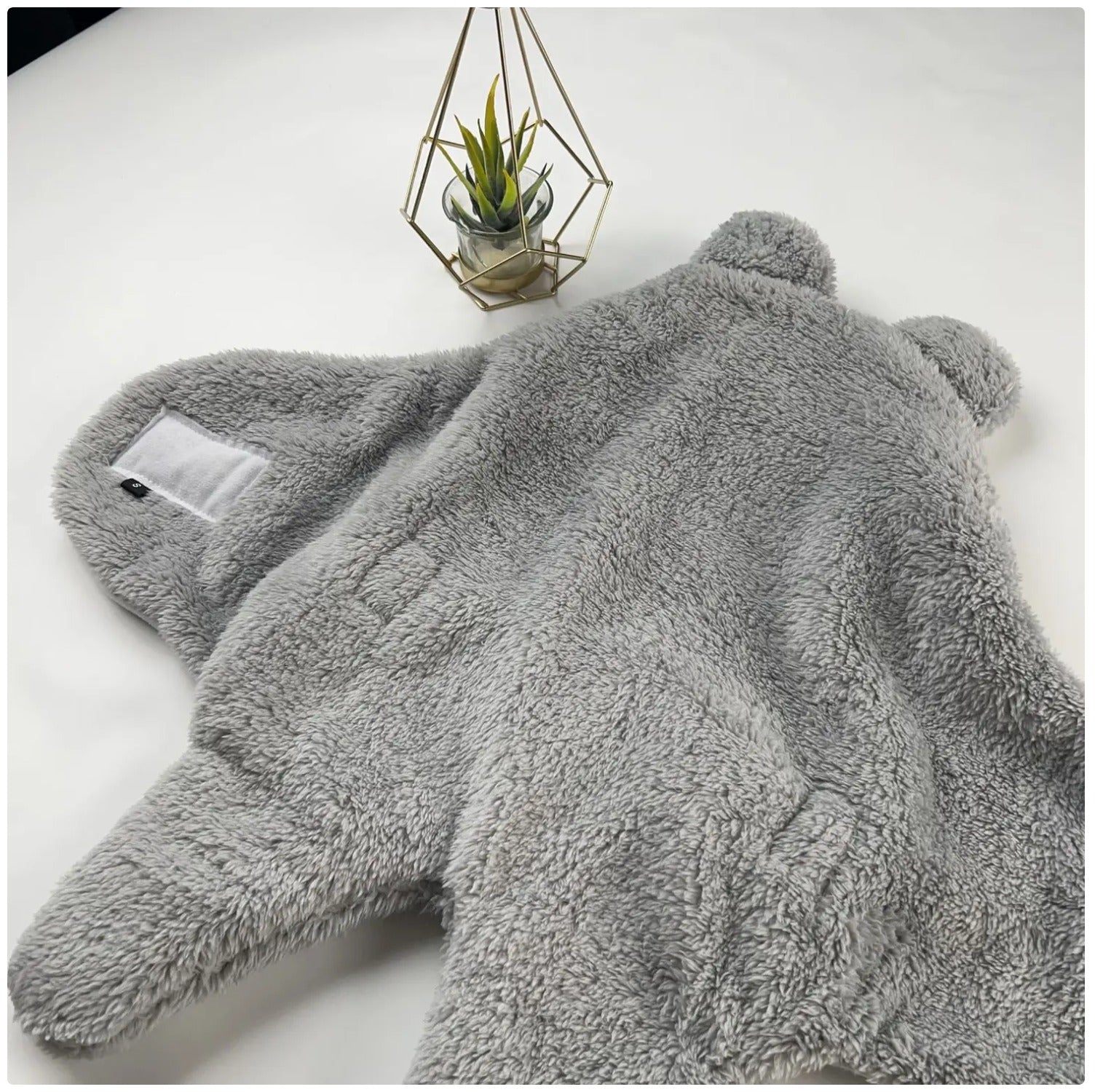 Infant Plush Bear-Hood Cozy Wrap 